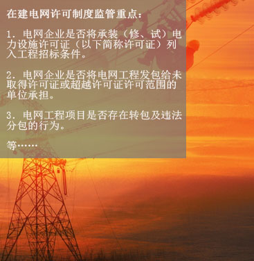 八、在建電網(wǎng)工程項(xiàng)目許可制度執(zhí)行情況