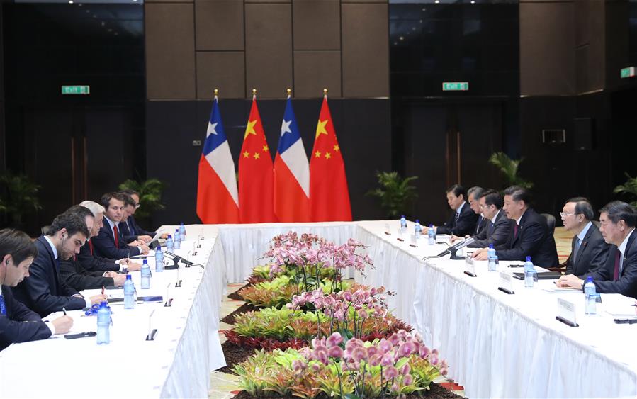 PAPUA NEW GUINEA-CHINA-XI JINPING-SEBASTIAN PINERA-MEETING