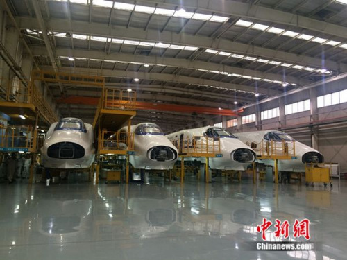 中車青島四方機車車輛股份有限公司廠房。中新網(wǎng) 邱宇 攝