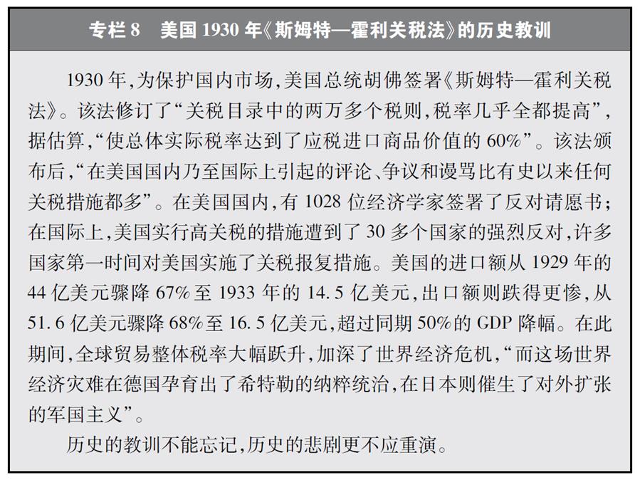 （圖表）[“中美經(jīng)貿(mào)摩擦”白皮書]專欄8 美國1930年《斯姆特—霍利關(guān)稅法》的歷史教訓