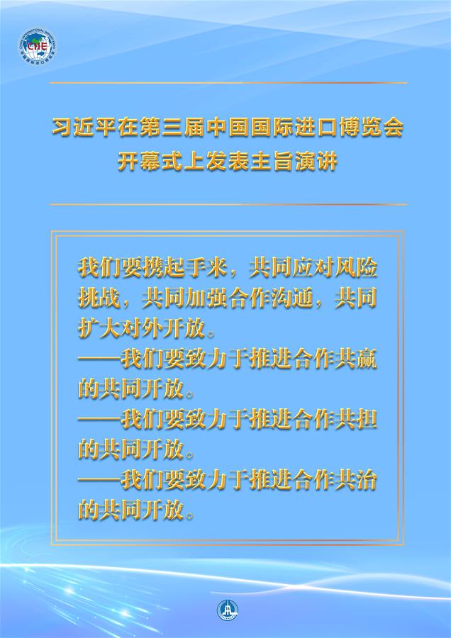 （圖表·海報(bào)）［第三屆進(jìn)博會(huì)］習(xí)近平在第三屆中國(guó)國(guó)際進(jìn)口博覽會(huì)開幕式上發(fā)表主旨演講 （6）