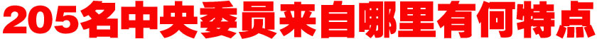 205名中央委員來(lái)自哪里？有何特點(diǎn)？