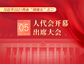 習(xí)近平2021兩會(huì)“微鏡頭”之二：3月5日 人代會(huì)開幕，出席大會(huì)