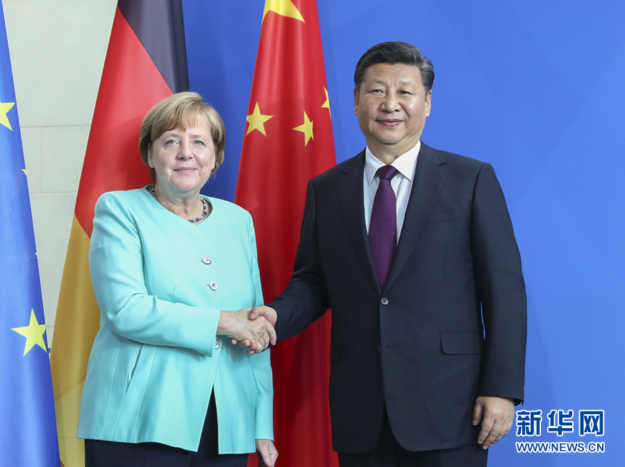 7月5日，國家主席習(xí)近平在柏林同德國總理默克爾舉行會談。新華社記者謝環(huán)馳攝