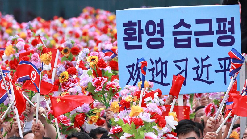 習(xí)近平總書記歷史性訪朝 歡迎場面超震撼！